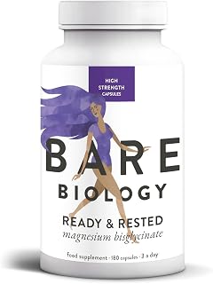Bare Biology Ready & Rested Magnesium Glycinate Capsules for Fatigue