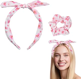 Bowknot Headband for Women Pink Girls Bowknot Hair Band Bowknot Hair Band Bow Headbands Ponytail Holder Thick Thin Hair Accessories