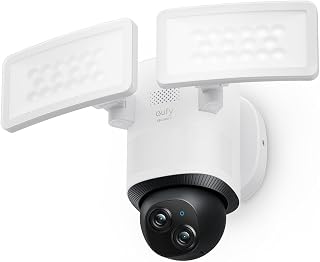 eufy Security Floodlight Camera E340, Dual-Lens, 360° Coverage, 8X Zoom | Pan & Tilt, AI Detection & Tracking, 24/7 Recording, 2000 LM, Dual-Band Wi-Fi 6, No Monthly Fee, Wired Outdoor
