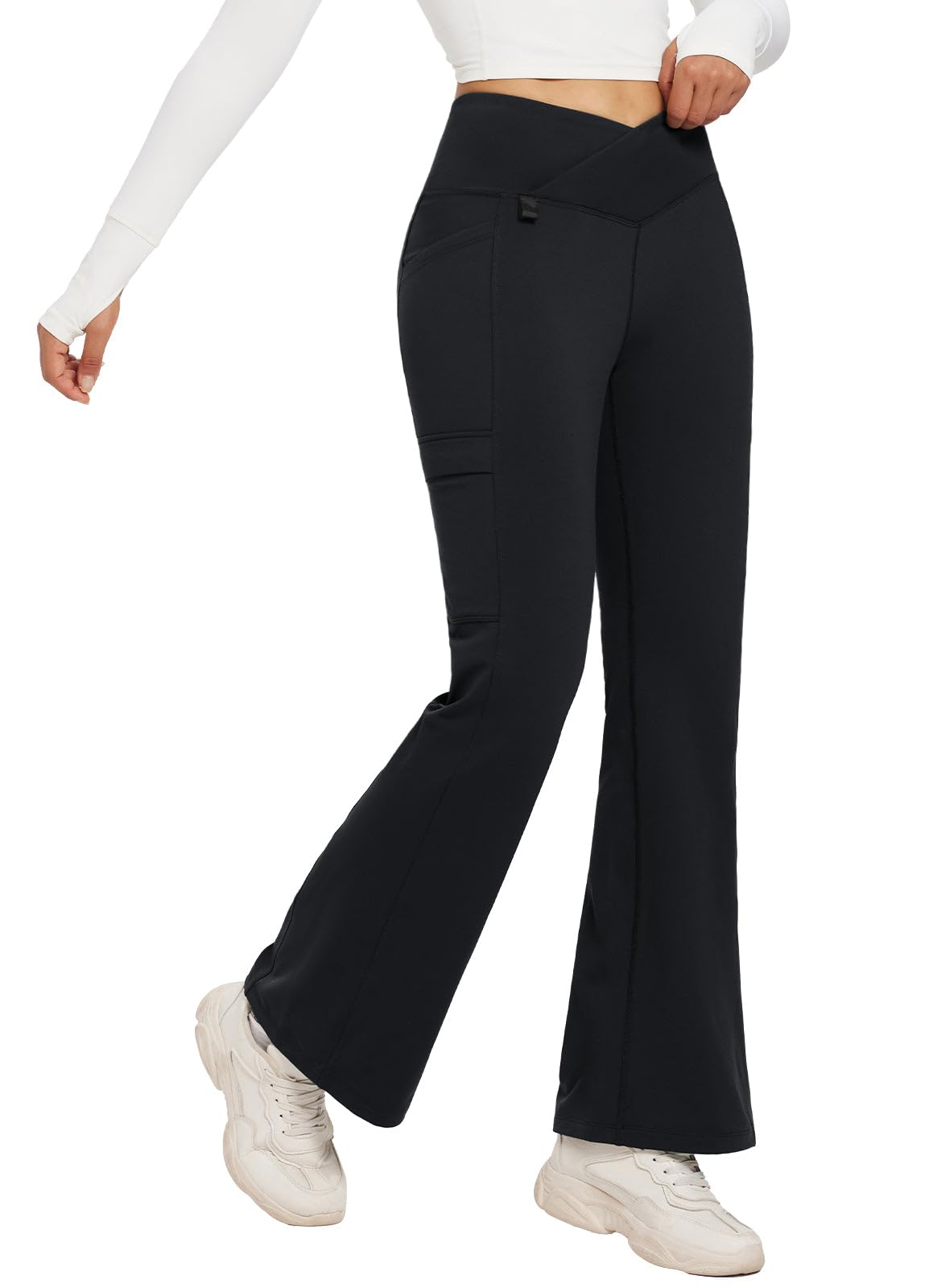 baleaf Fleece Lined Trousers Womens Thermal Flared Leggings Water Resistant Pant