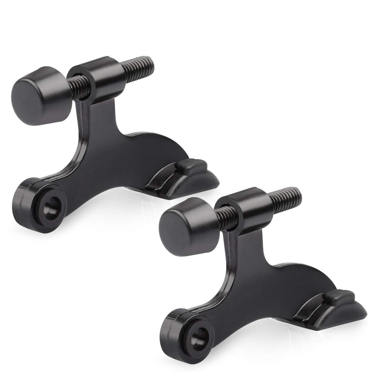 HOMOTEK 2 Pack Hinge Pin Black Door Stopper,Adjustable Deluxe Heavy Duty Door St