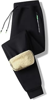 ZOXOZ Pantalon Chandal Hombre Deportivos Hombres Pantalones Forro Polar Cálido Algodón Termico Holgados Invierno Sherpa Jogger con Bolsillos de Cremallera