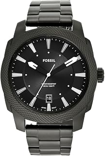 Fossil Machine Watch Men Quartz Three Hands Date Movement Stainless Steel or Leather Strap