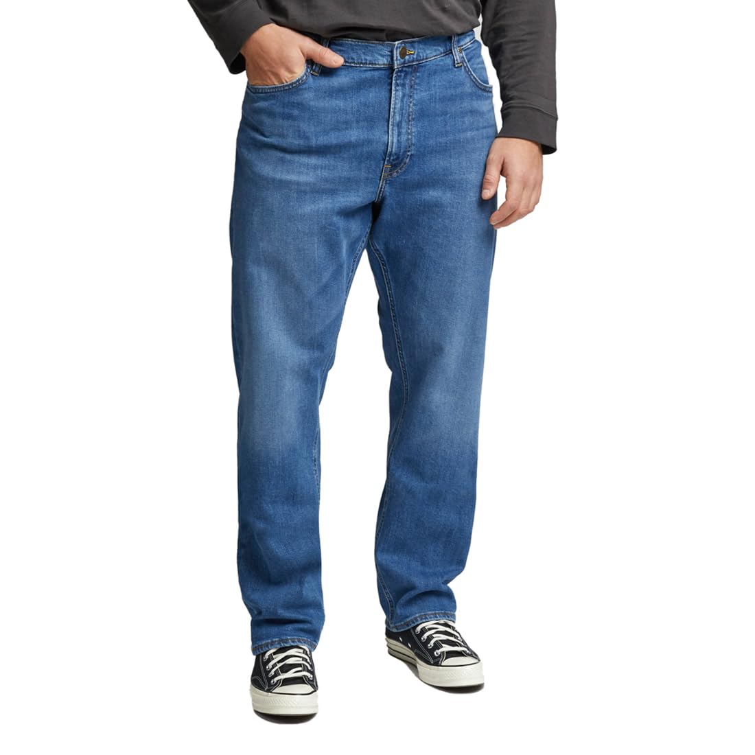 Lee - Men's Jeans - Regular Straight Cut - Daren Zip Fly - Very Dark Stone