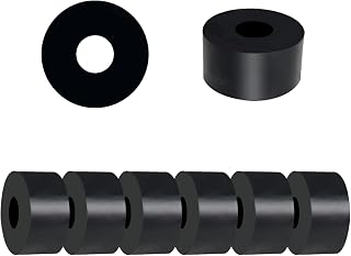 8Pcs Rubber Spacers, 1'' OD x 3/8'' ID x 0.5'' Thickness Black Round | Vibration IsolationInsulation Sealing Thick Rubber Washers Bushings for Bolts, Car, Boat, Home