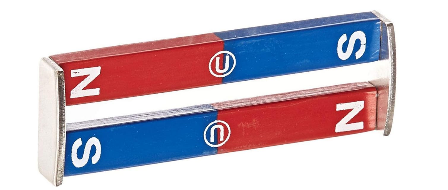 United Scientific™ Alnico Bar Magnets, 3" Long, Pair, Blue/Red | 1/2" Width, 1/4