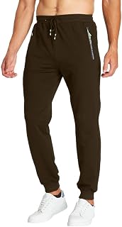 ZOXOZ Men's Sports Trousers Cotton with Elastic Waist with Zip Pockets