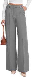 Dress Pants Women High Waisted Work Pants Ladies Wide Leg Trousers