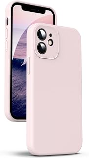 Supdeal Liquid Silicone Case for iPhone 12 Mini, [Camera Protection] [Anti Fingerprint] [Wireless Charging] 4 Layer Phone Case Protective Cover, Built-in Microfiber Case Cover, 5.4", Pink