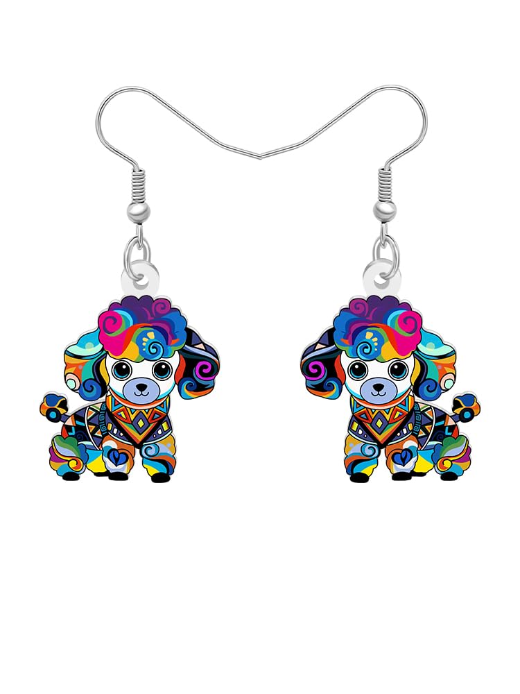 Boho Poodle Dog Earrings Golden Doodle Gifts Women Acrylic Bohemian Animal Earri