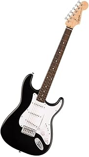 Fender Squier Debut Stratocaster Beginner Electric Guitar, Matte Black | Electric guitar for beginners, 2-year warranty, matte finish, "C"-shaped neck