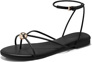 Coutgo Women Flat Sandals Ankle Strap Open Toe Summer Beach Sandals