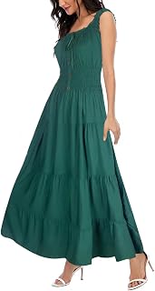 OSTOO Women's Summer 2025 Short Sleeve Boho Floral Print Multi-Layer Long Dress Flowy Casual