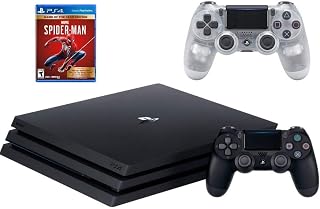 Sony PlayStation 4 Pro 1TB Console Bundle W / Marvel's Spider-Man: Game of The Year Edition and DualShock 4 Wireless Controller -Crystal | Blu-ray Disc Player | Wi-Fi | AMD Processor | HDMI Cable (Renewed)