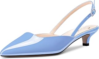 Castamere Women's Stockings Kitten Heel Heel Pointed Toe Sandals Slip-On Slingback Pumps Wedding Party Dress 3.5 CM Heels