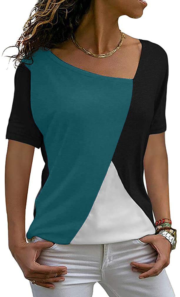 Women's Summer Casual Short Sleeve Tunic Tops