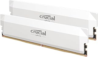 Crucial Pro DDR5 RAM 64GB Kit (2x32GB) 6000MHz CL40, Overclocking Gaming, Intel XMP 3.0 / AMD EXPO, Computer Memory (PC), White - CP2K32G60C40U5W