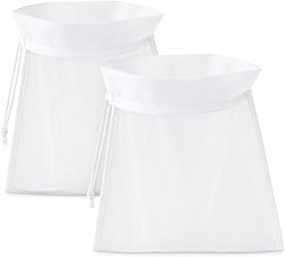 2PCS Reusable Fine Mesh Strainer Bag, Nylon Nut Milk Bag Multiple Usage Reusable Food Strainers Strainer Fine Mesh Cheese Cloth for Nut Milk Cold Brew Coffee Tea Yogurt Juice (200mesh, 14×9.5 In)