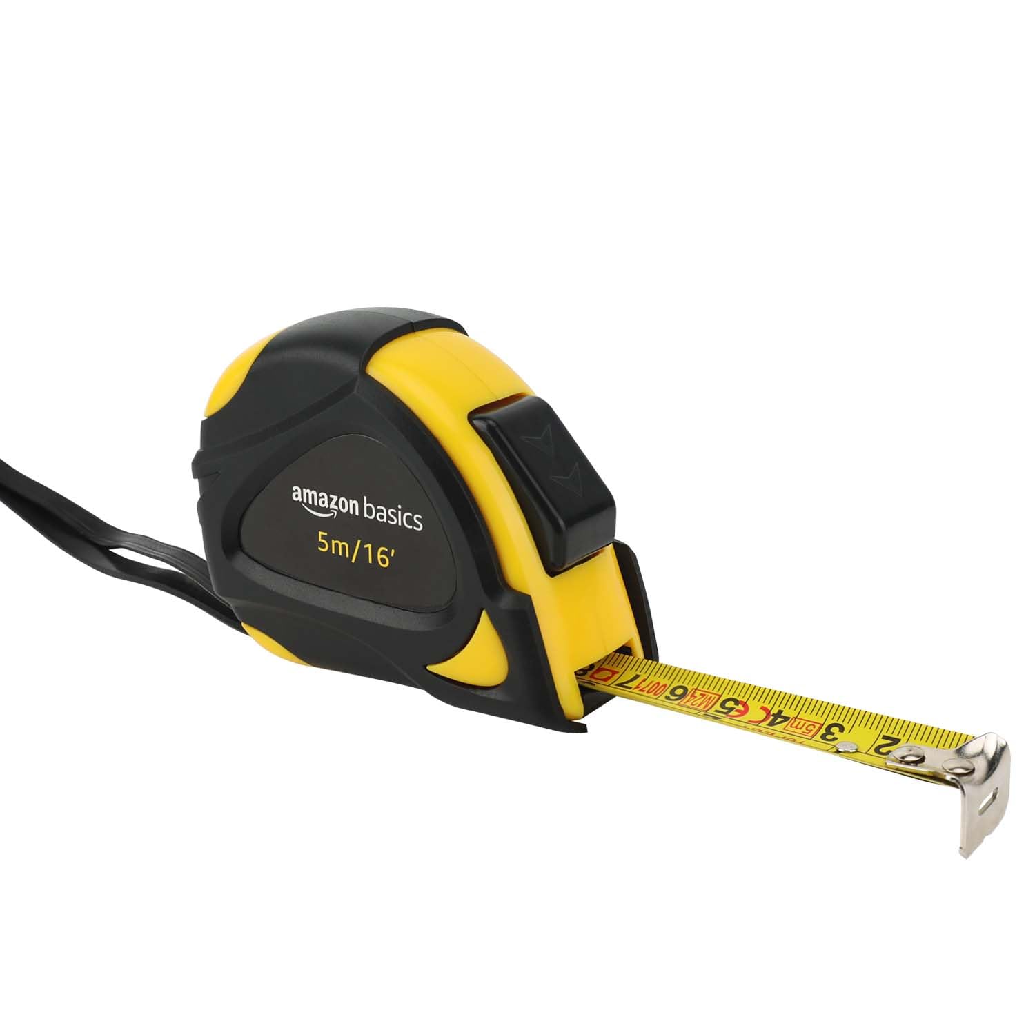 Amazon Basics Self-Locking Tape Measure with Belt Clip, 16-Feet (5-Meters), Inch