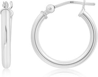 Solid 14k Gold Hoop Earrings for Women | 14k Gold Hoop Earrings | 14k Real Gold Earrings with Click Tops