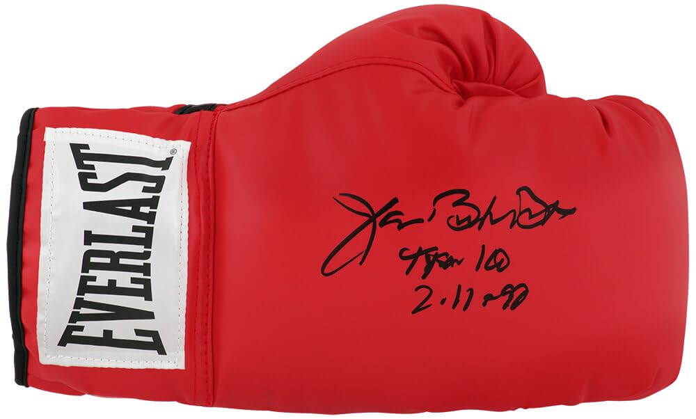 James Buster Douglas Signed Red Boxing Glove w/Tyson KO & Date