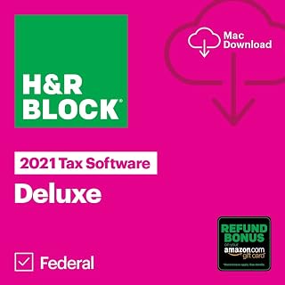 H&R Block Tax Software Deluxe 2021 Mac [Mac Download] [Old Version]