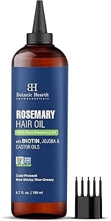 Botanic Hearth Rosemary Oil for Hair Growth - 6.7 Fl oz | Enriched with Biotin, Castor &amp; Jojoba | Hair Relaxers &amp; Dry Scalp Treatment | Color Safe | Suitable For All Hair Types