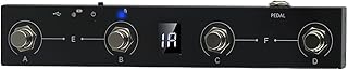 for M-VAVE Chocolate BT Wireless for MIDI Controller with 4 Footswitches, Rechargeable USB Pedal for CubeSuite App, Compact Metal Page for TURNER Switch for Musicians, 12H Life, Black