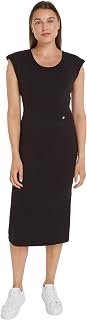 Tommy Hilfiger Slim Rib Drs Midi Cap Sleeve Ww0ww41273 Women's Bodycon Dresses