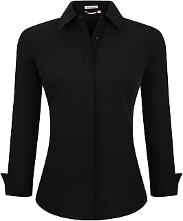 Alex Vando Womens Dress Shirts Regular Fit Long Sleeve Stretch Work Shirt
