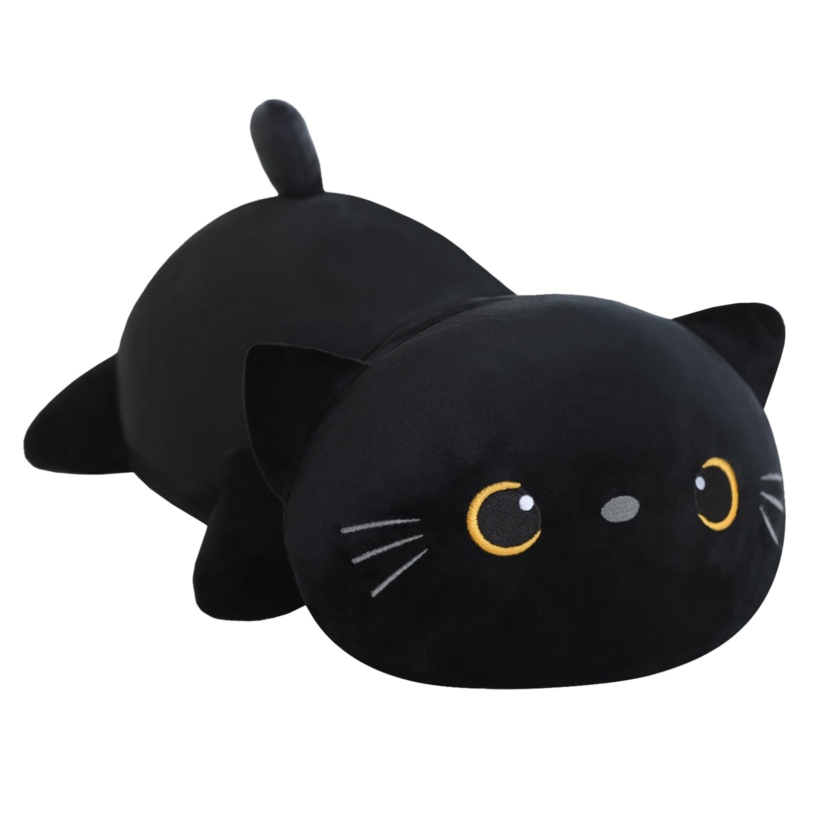 SQEQE Weighted Black Cat Plush, Weighted Stuffed Animal for Anxiety, Cute Black 
