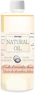 PLANTAWA Sweet Almond Oil 500 ml 100% Natural Organic for Hair, Baby, Pregnancy, Stretch Mark, Face, Body, Massage, 100% Pure