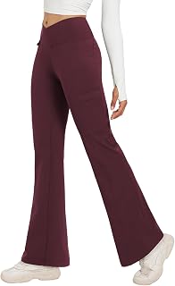 BALEAF Womens Winter Fleece Lined Pants Thermal Warm Flared Yoga Pants