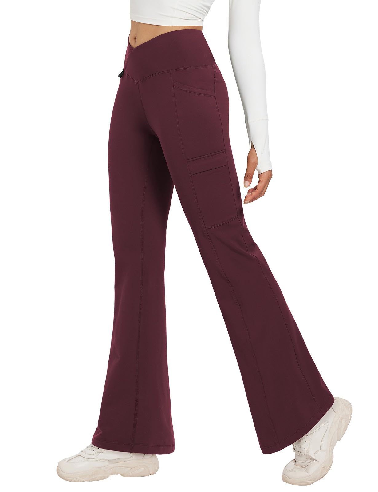 BALEAF Womens Winter Fleece Lined Pants Thermal Warm Flared Yoga Pants