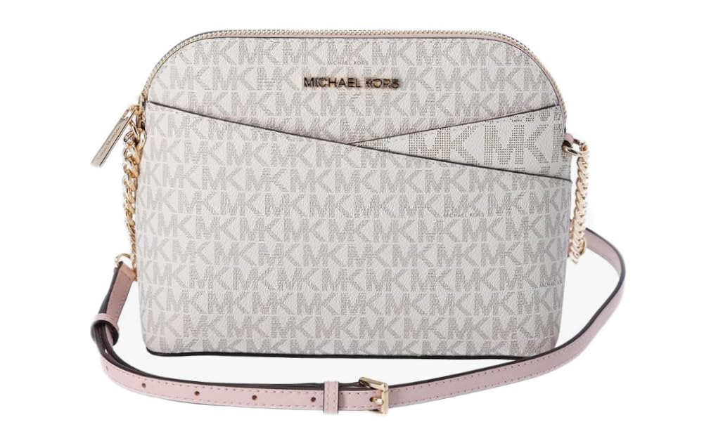 Michael Michael Kors Womens Jet Set Travel Medium Dome Crossbody Leather Handbag