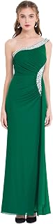 Angel-fashions Women's One Shoulder Pleated Evening Dresses