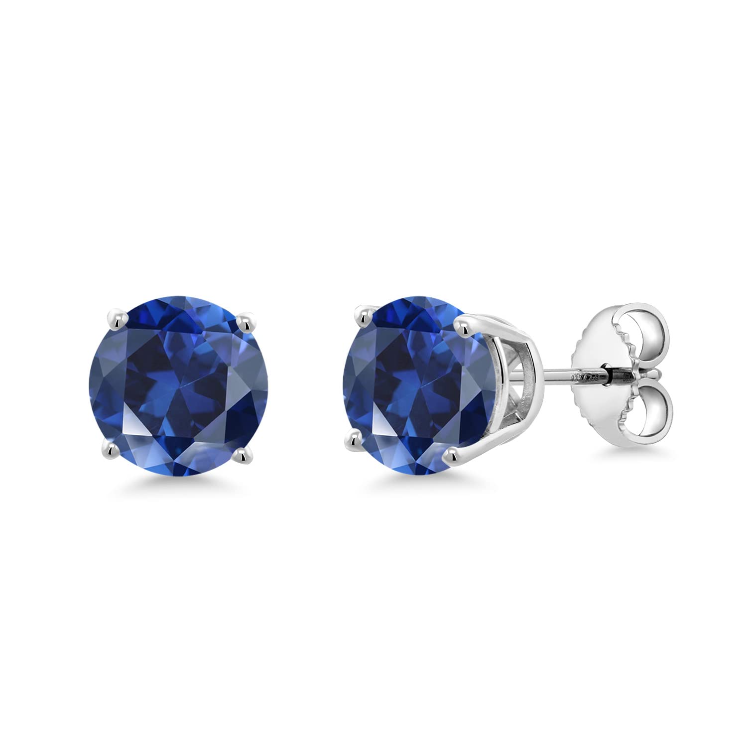 Gem Stone King 2-4 Cttw Round Gemstone Birthstone Stud Earrings For Women Men | 