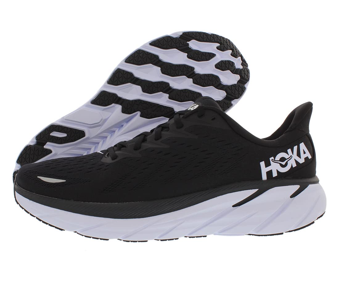 HOKA ONE ONE Clifton 8, Men's Running Shoes, Black White, 42.5 EU