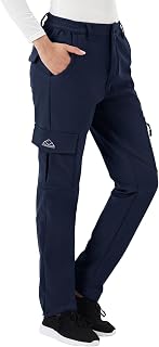BGOWATU Women's Waterproof Windproof Outdoor Snow Ski Hiking Pants Fleece Lined Warm Insulated Cargo Pants with 6 Pockets