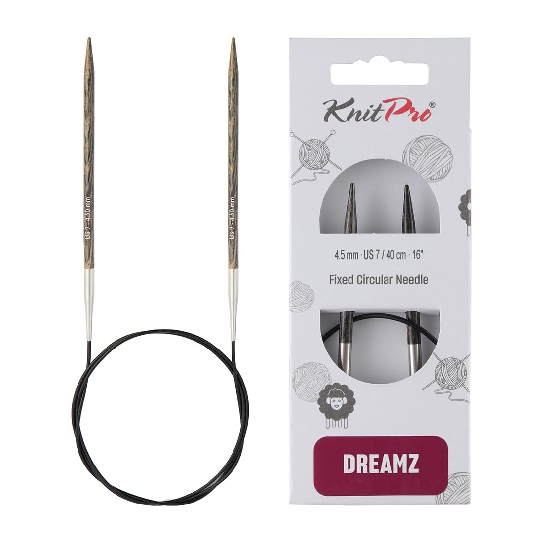 KnitPro Dreamz Fixed Circular Needles 16" (40cm) | US Size 7 (4.5mm)