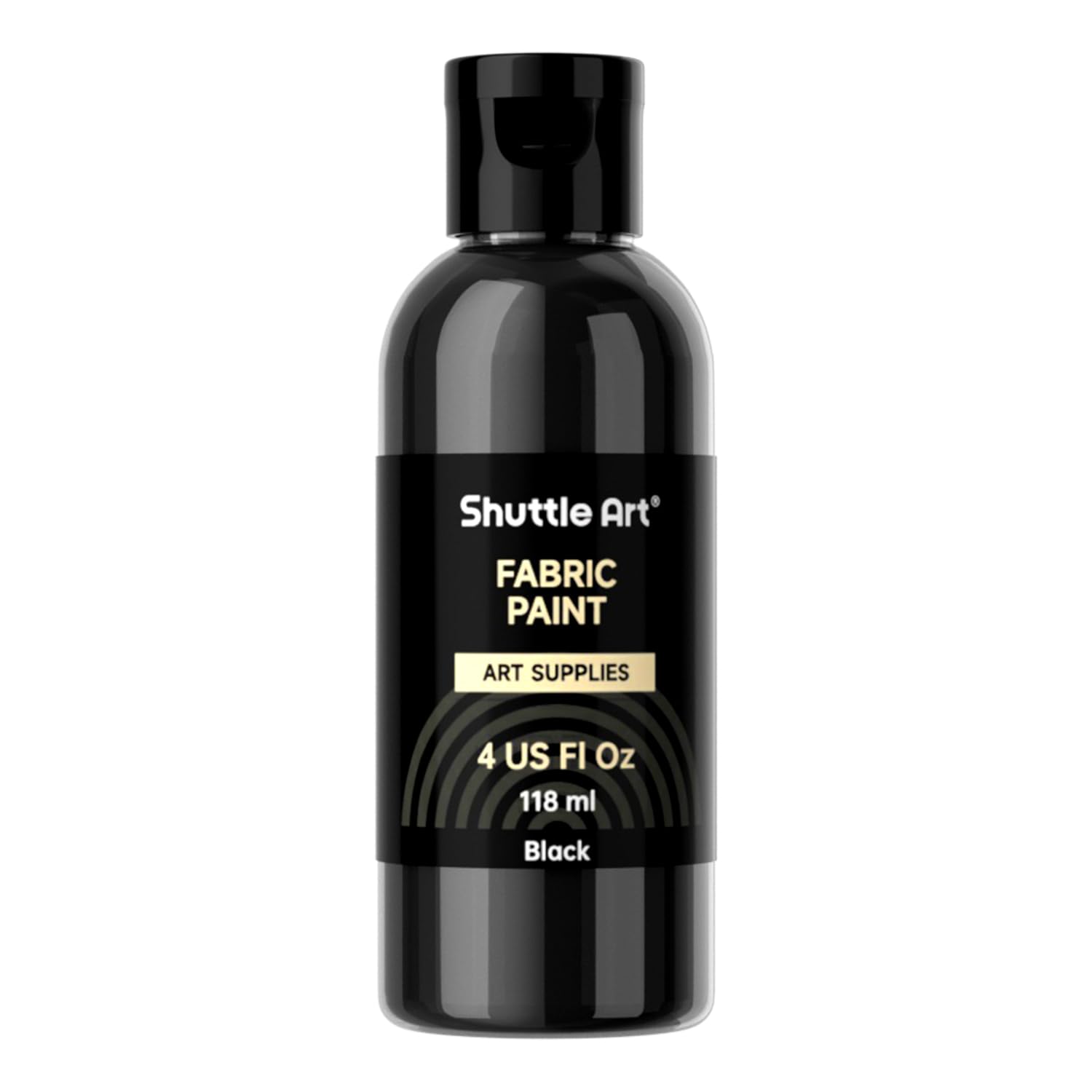 Shuttle Art Black Fabric Paint, 4 oz(118 ml) Fabric Paint for Clothes Permanent,