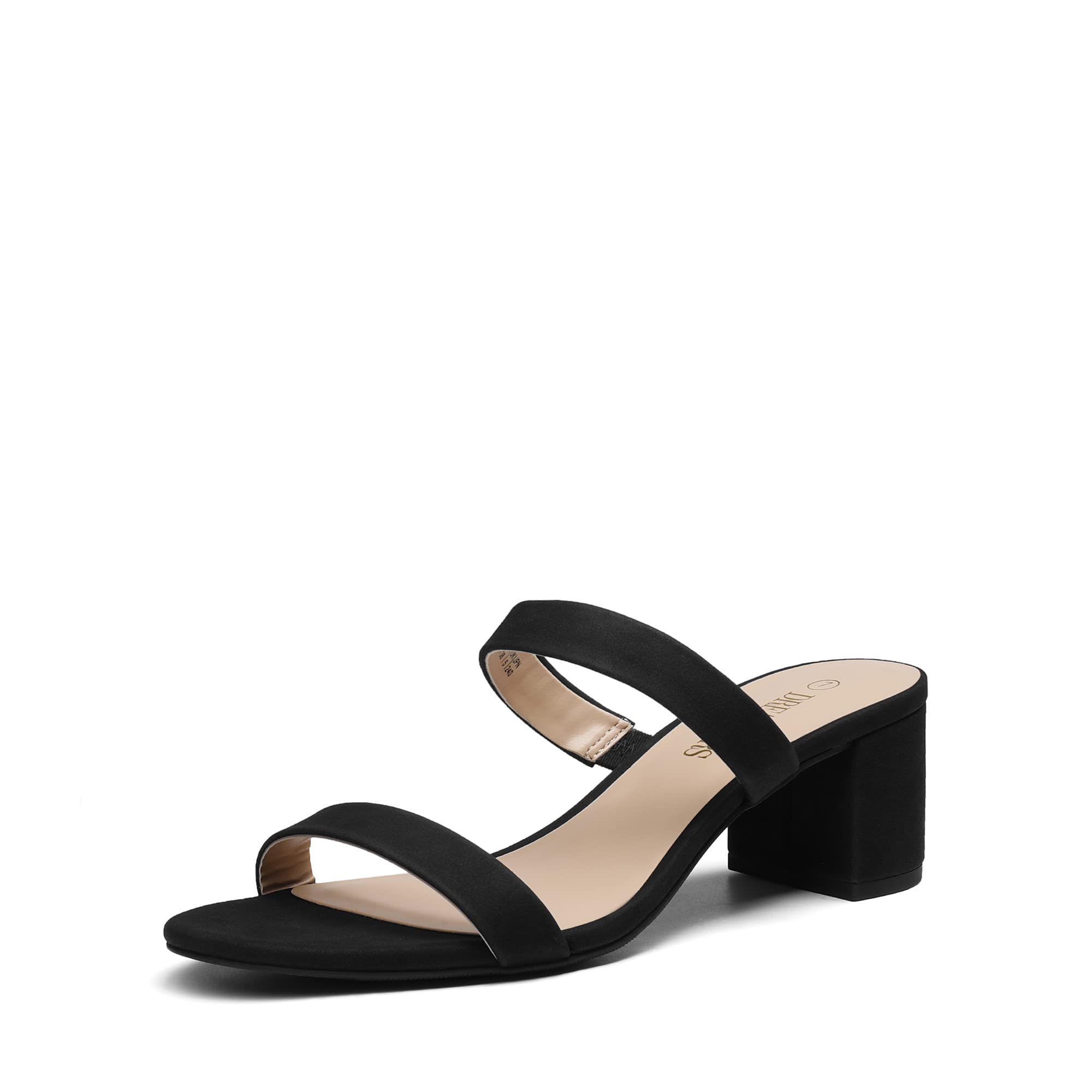 DREAM PAIRS Women's Comfortable Dress Sandal Mid Wide Heel Classic High Heel Rou