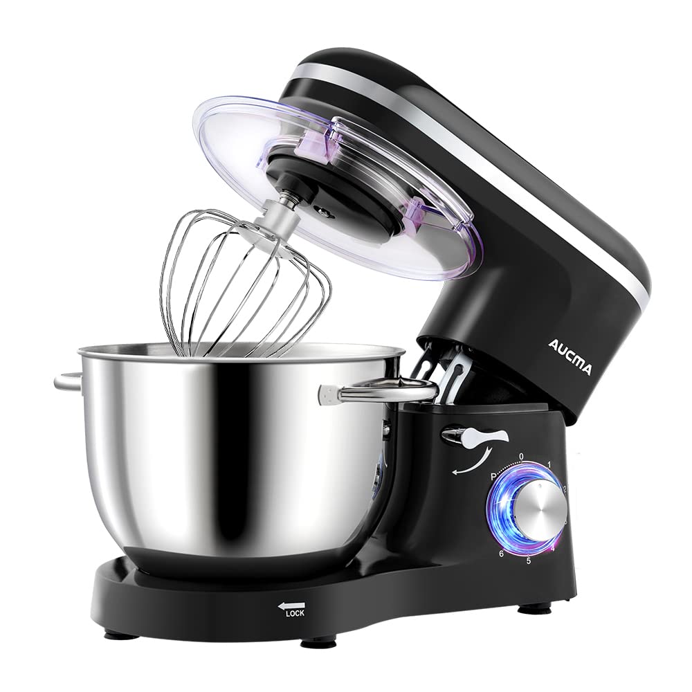 Aucma Stand Mixer,Electric Food Mixer with 6.2L Bowl for Home Baking, 1400W
