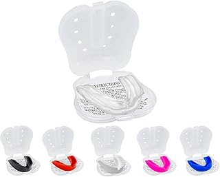 Mouthguard Slim Fit, Junior Gum Shield with Case for Kids Youth for School Combat Sports MMA, Rugby, Judo, Karate, Hockey, Soccer, MMA Boxing, Martial Arts, Basketball (Transparent, Junior(<11))