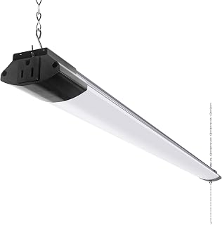 Barrina BS84 LED Shop Lights 4FT for Workshop, 84W 10000LM 5000K, 1 Packs | 4FT for Garage Basement Workbench, Hanging or Flush Mount, Linkable to 3, with Pull Chain Switch, Aluminum, Frosted Cover