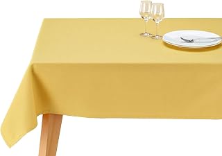 Blooming Nakanishi Tablecloth, Delicious Color (10 Colors/4 Sizes) Water Repellent, Rectangular, Plain, Machine Washable (Water Repellent/Made in Japan) (Banana (Yellow), 130×130cm)