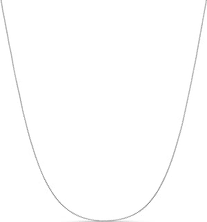 Amazon Essentials Sterling Yellow Gold or Silver Thin 0.8mm Box Chain Necklace