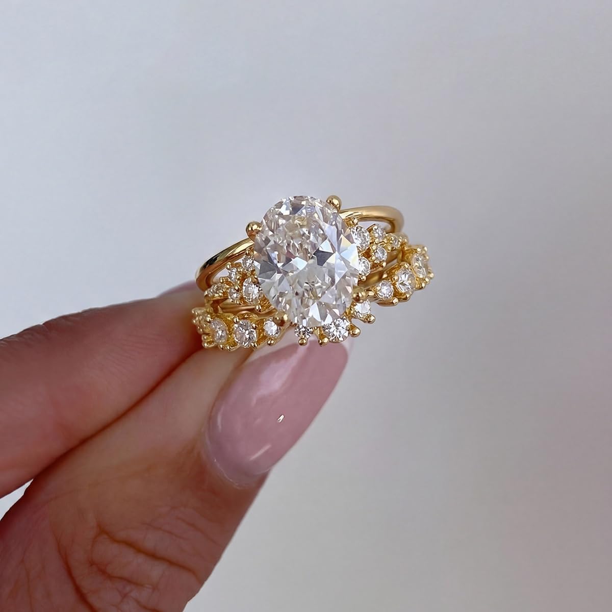 1 Set Elegant Three Cubic Zirconia Rings for Women Daily Life Dating Prom Decora