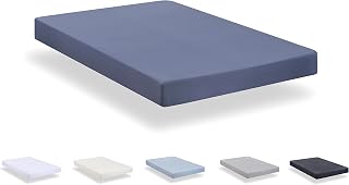 Todocama - Fitted sheet in extra soft brushed microfibre. (Bed 200 x 190/200 cm, Greyish Blue)
