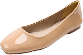 ANUFER Women's Flats Leather Toe Microfiber Flat Lace Up Dress Pumps Shoes